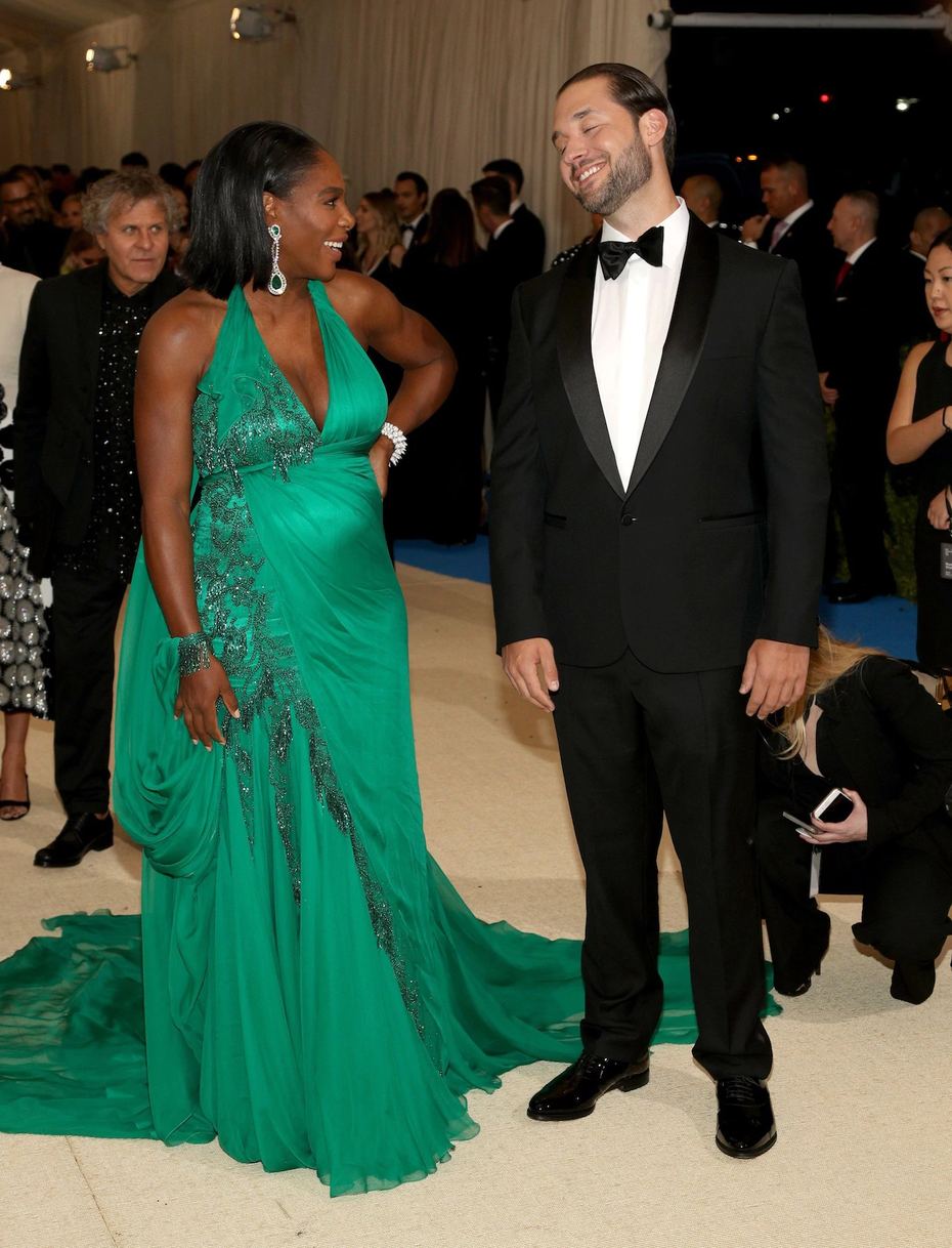 Serena Williams with fiance Alexis Ohanian at the Met Gala in May 2017